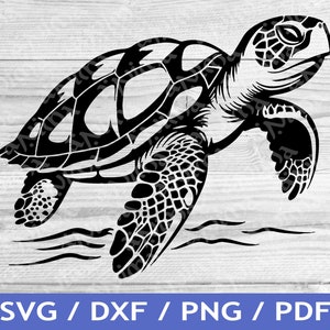 Sea Turtle SVG Cut Out / Turtle Cricut Design / Ocean Vector / Animal Vector / Laser File / Sublimation Print / SVG Stencil / Tattoo