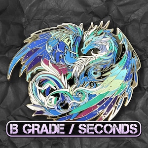 B Grade / Seconds Veloris, The Aurora Dragon Enamel Pin | 3.25&quot; Gold-Plated Hard Enamel Pin | Dragon Aspects Collection