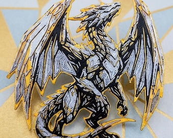 Light Dragon Fridge Magnet - 4 Inch Textured 3D Printed Fantasy Art