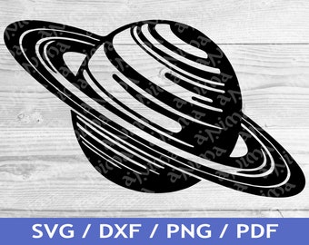 Saturno Pianeta SVG Ritagliato / Pianeta T-Shirt Design / Saturno Vettore / File Laser / Stampa Sublimatica / Stencil SVG / Diritti Commerciali