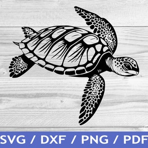Meeresschildkröte SVG Schnitt / Meeresschildkröte Cricut Design / Meeresschildkröte Vektor / Ozean Vektor / Laser Datei / Sublimationsdruck / SVG Schablone / Tattoo