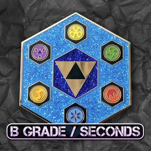 B Grade / Seconds Chamber of Sages Enamel Pin - Legend of Zelda Ocarina of Time Collectible Pin, Triforce Video Game Brooch, Gold Metal