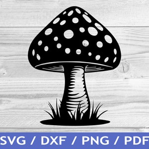 Découpe de champignon vénéneux SVG / champignon Cricut Design / vecteur de champignon vénéneux / vecteur de champignon / fichier laser / impression par sublimation / pochoir SVG / tatouage