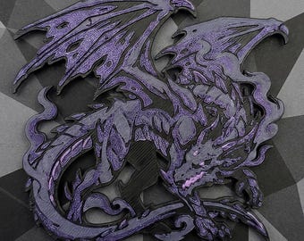 Dark Dragon Fridge Magnet - 4 Inch Textured 3D Printed Fantasy Art