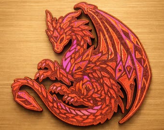 Ruby Dragon Magnet – 3D Printed Collectible Fridge Magnet