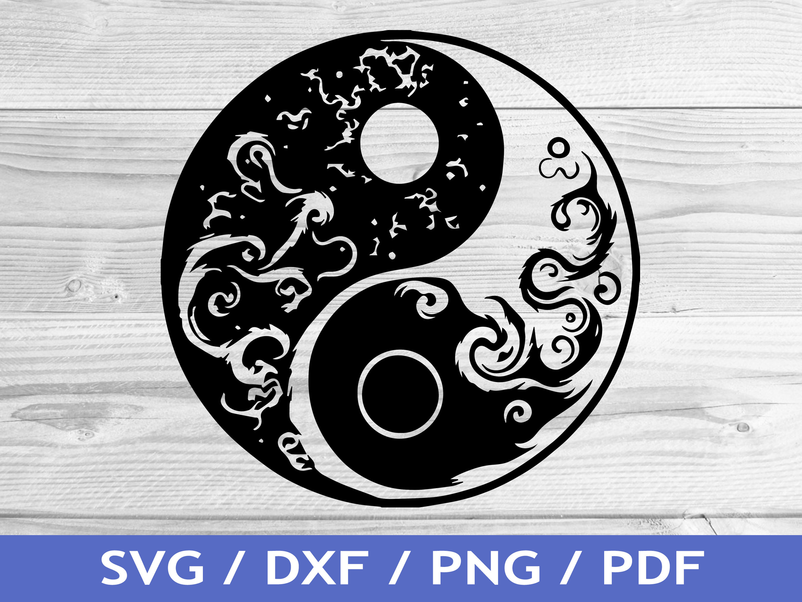 Yin Yang SVG Cut Out / Yinyang Cricut Design / Buddhist T Shirt