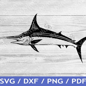 Marlin SVG Schnitt / Marlin Design / Fisch Vektor / Schwertfisch Vektor / Laser Datei / Sublimationsdruck / SVG Schablone / Tattoo
