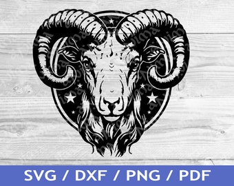 Aries SVG Cut Out / Zodiac Ram T-Shirt Design / Astrology Vector / Laser File / Sublimation Print / SVG Stencil / Commercial Rights
