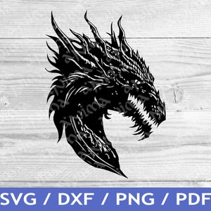 Dragon SVG Cut Out / Dragon Head T-Shirt Design / Fantasy Dragon Vector / Laser File / Sublimation Print / SVG Stencil / Commercial Rights