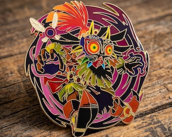 Skull Kid Enamel Pin | The Legend Of Zelda Majora's Mask Pin, N64 Video Game Badge/Brooch