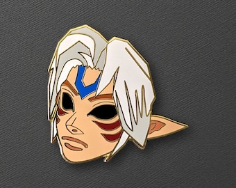 Fierce Deity's Mask Enamel Pin || The Legend Of Zelda: Majora's Mask Pin, Collectible Video Game Lapel Pin, Gold Metal