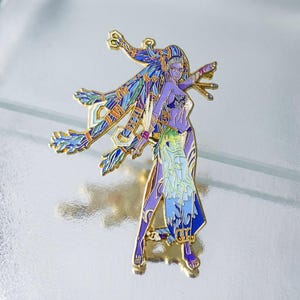 Shiva Enamel Pin - Final Fantasy X Aeon | FFX Summon Collectible | JRPG Lapel Badge | Ice Goddess Gaming Brooch