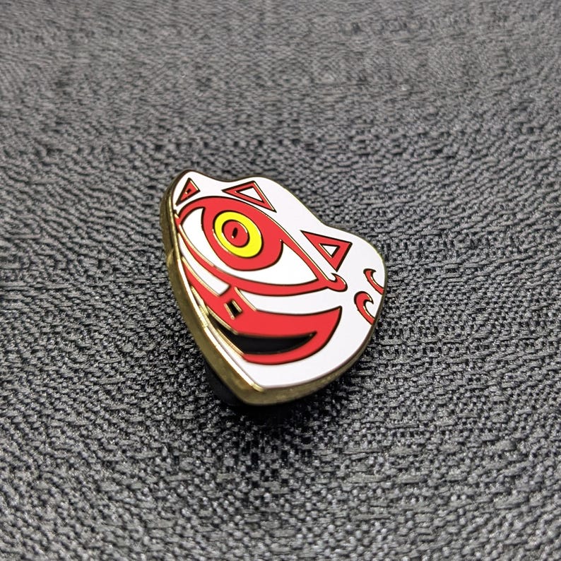 Mask Of Truth Enamel Pin - Zelda Majora's Mask Item | Sheikah Stone Lapel Badge | Nintendo 64 Collectible | Gossip Stone Gaming Brooch image 6