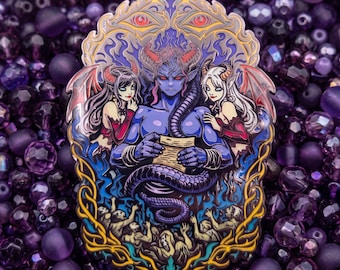 Lust Enamel Pin | Purgatory Brooch Badge, Dante's Inferno Charm, Second Circle Of Hell, Patreon Pin Club Design