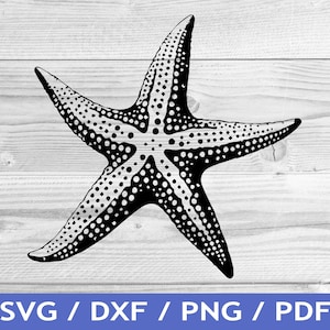 Starfish SVG Cut Out / Starfish Cricut Design / Starfish T Shirt Design / Laser File / Sublimation Print / SVG Stencil / Tattoo