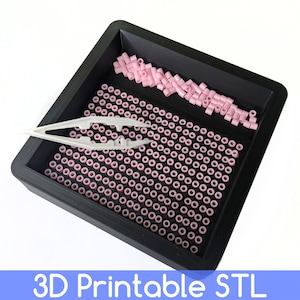 Perler Bead Organizer STL | 3D Printable Fuse Bead Sorting Tray | Pixel Art Tool | 273-Hole Bead Aligner and Orienter