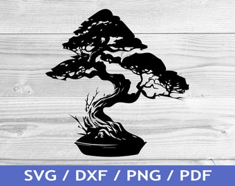 Bonsai Tree SVG Cut Out / Bonsai Tree Cricut Design / Bonsai T Shirt Design / Laser File / Sublimation Print / SVG Stencil / Tattoo