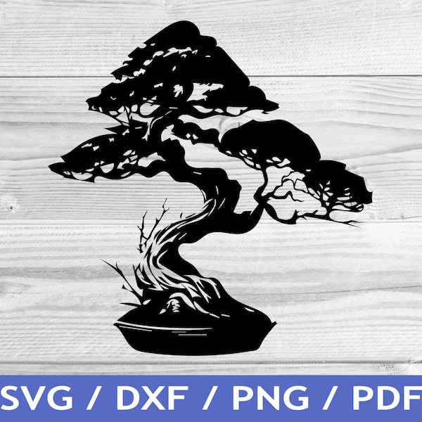 Bonsai Tree SVG Cut Out / Bonsai Tree Cricut Design / Bonsai T Shirt Design / Laser File / Sublimation Print / SVG Stencil / Tattoo