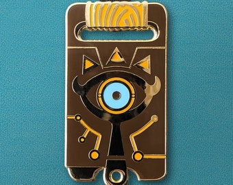 Sheikah Slate Enamel Pin | The Legend Of Zelda: Breath Of The Wild, Collectible Lapel Pin, Video Game Brooch / Badge, Gold Metal
