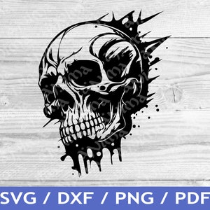 Skull SVG Cut Out / Skull Cricut Design / Skull Vector / Gothic Vector / Laser File / Sublimation Print / SVG Stencil / Tattoo