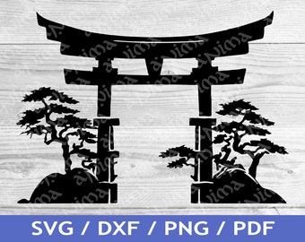 Torii Gate SVG Cut Out / Japanese Cricut Design / Japanese Vector / Torii Vector / Laser File / Sublimation Print / SVG Stencil / Tattoo