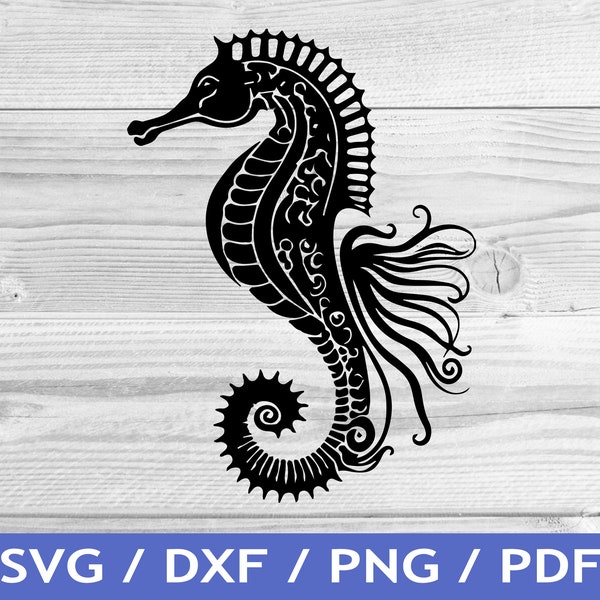 Seahorse SVG Cut Out / Sea Horse Cricut Design / Seahorse T Shirt Design / Laser File / Sublimation Print / SVG Stencil / Tattoo