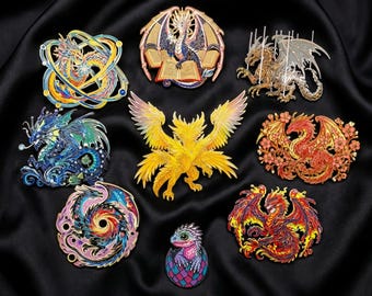 Dragon Aspects Vol.2 Enamel Pin Set | Fantasy Hard Enamel Lapel Badge | Mythical Creature Gift for Dragon Lover