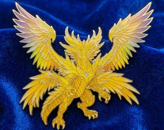 Eternal Dragon Enamel Pin | Fantasy Holy Dragon Hard Enamel Lapel Badge | Mythical Creature Gift for Dragon Lover | Seraphion