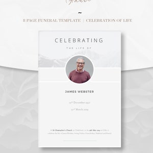 Funeral Service Template | Template for Funeral Ceremony | Remembering a Loved One | Funeral Template for Men | Memorial Template | Faure