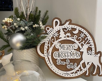 Light up Personalised Merry Christmas with name names ||3D custom Christmas sign