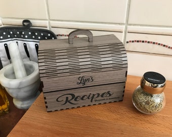 Recipe Box | Includes Wooden Divider Cards