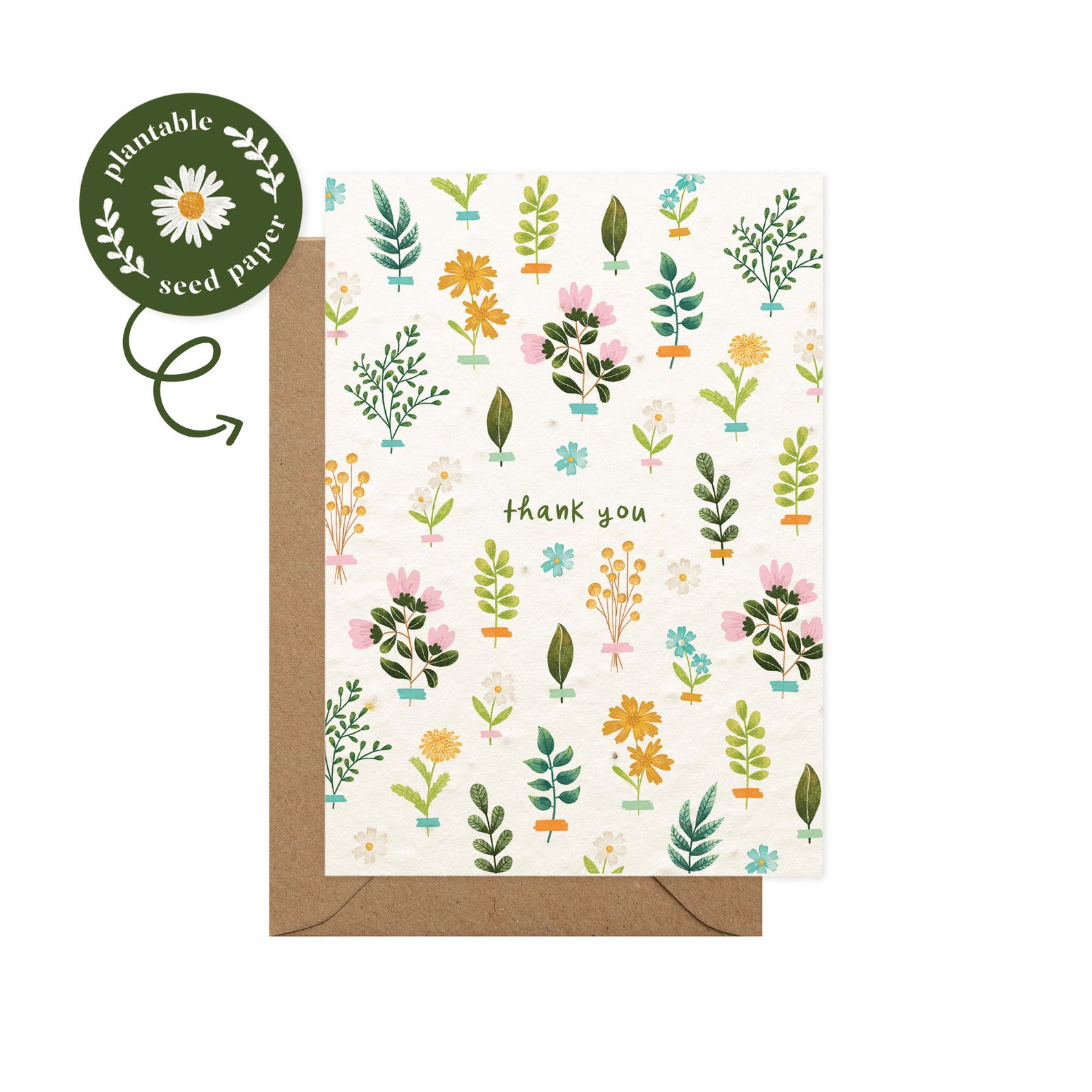 Plantable Thank You Seed Paper Cards Seed Card Greeting Etsy New Zealand