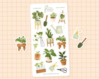 House plant sticker sheet, Planner Stickers, Monstera sticker, Plant stickers, Bullet Journal Stickers, Scrapbook Stickers, House plants