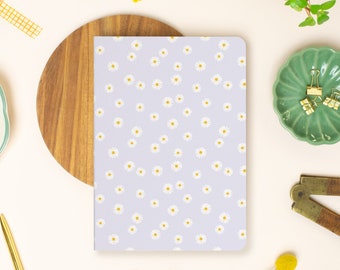 A5 Daisy Floral Notebook, Personalised Botanical Notebook, Ruled Pages, A5 Journal, Dotted Journal, Notebook Gift, Wildflowers, Daisies