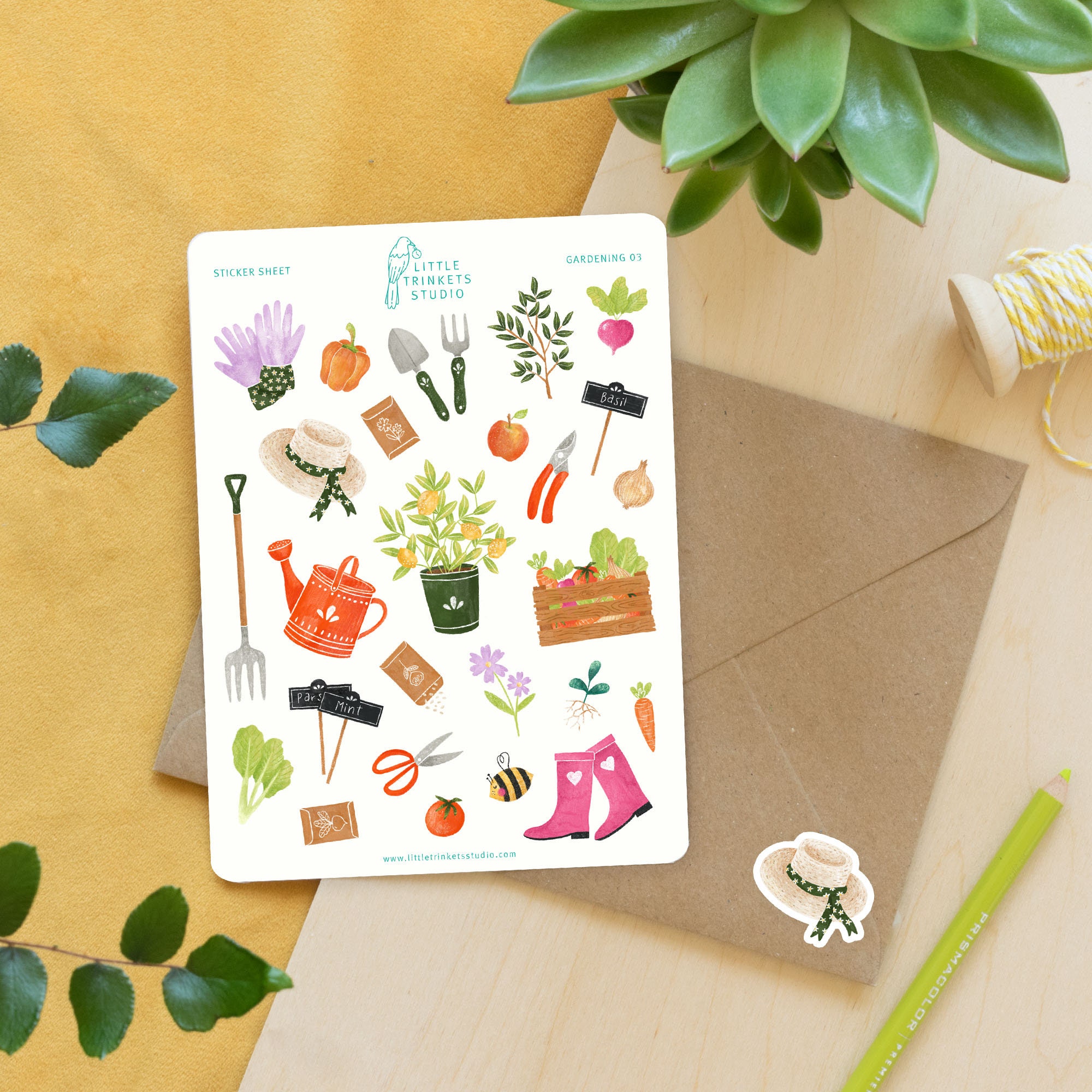 Gardening Stickers Planner Stickers Bullet Journal Stickers Etsy