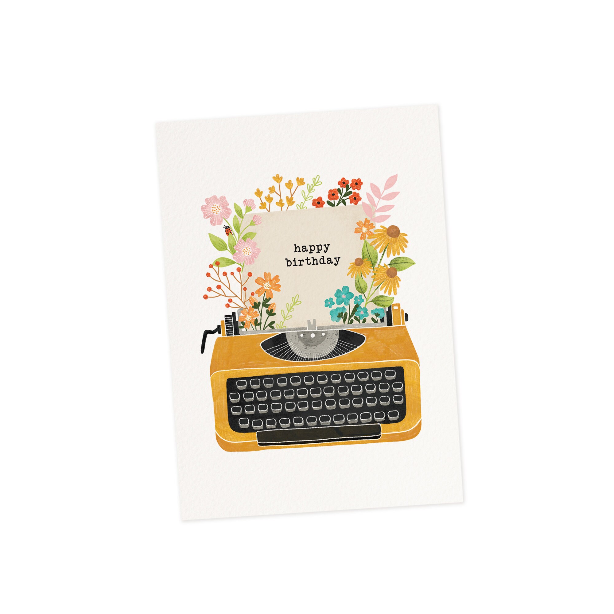 Birthday Card Vintage Typewriter Greeting Gardening Etsy UK