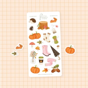 Autumn Sticker Sheet, Planner Stickers, Pumpkin Stickers, Bullet Journal Stickers, Scrapbook Stickers, Coziness, Fall Stickers, Pumpkinspice