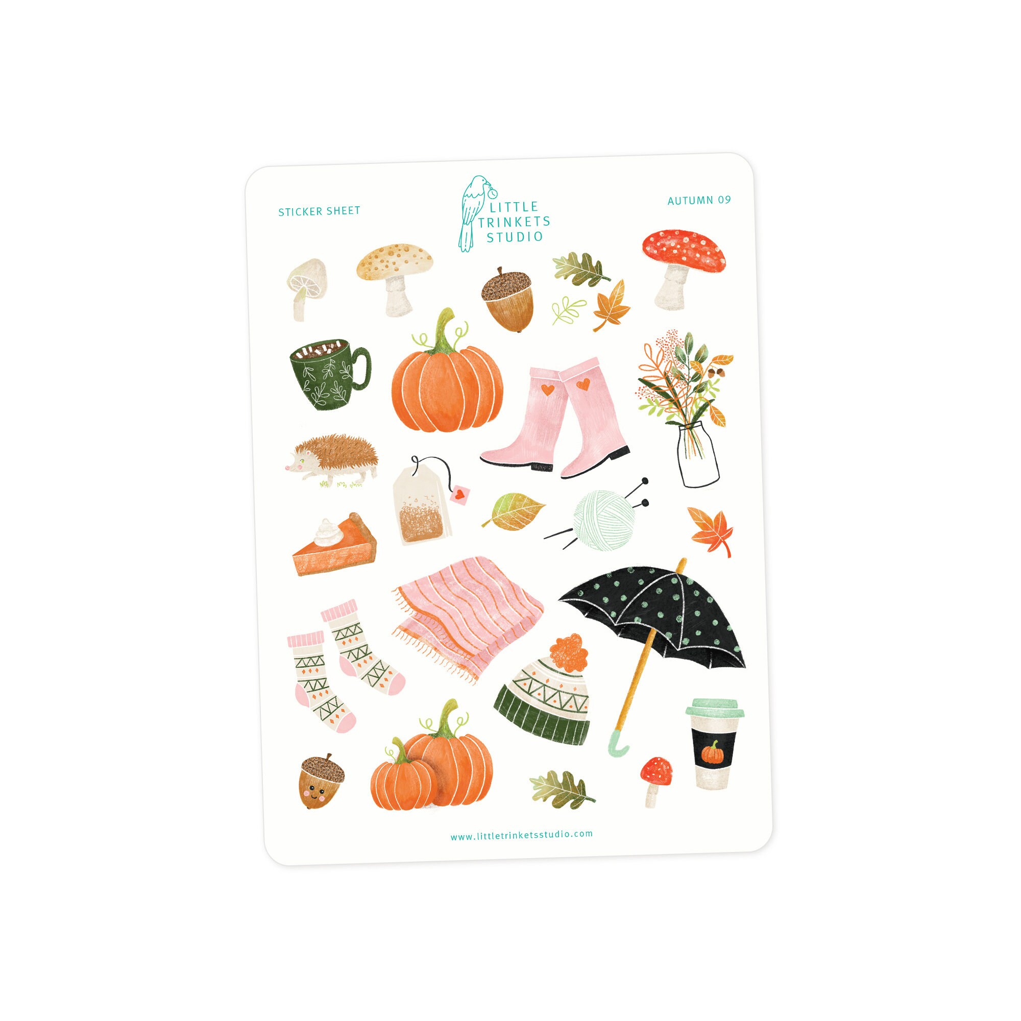 Autumn Sticker Sheet Planner Stickers Pumpkin Stickers | Etsy