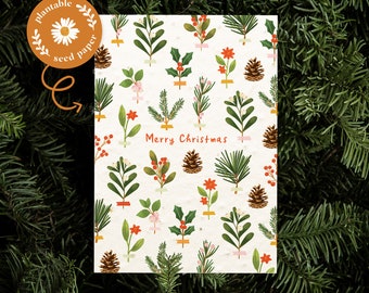 Plantable Christmas card, Flower seed paper,Christmas Card, Seed Card, Greeting, Gardening, Eco-friendly, Biodegradable, Wildflowers, Winter