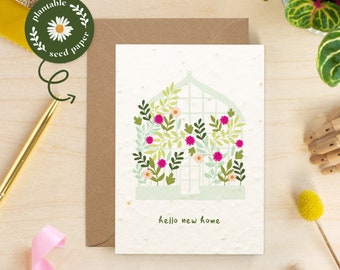Plantable New Home Seed Paper Card, Seed Card, Housewarming Gardening, Eco-friendly, Biodegradable, Wildflowers, New Home Card, Flower card