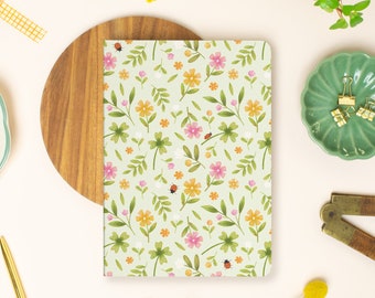 Floral Notebook A5, Dotted journal, Journal notebook, Ruled notebook, A5 Journal, Lady bird notebook, School notebook, Floral bullet journal