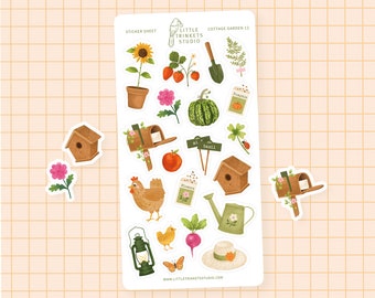 Cottage Core, Planner Stickers, Bullet Journal Stickers, Scrapbook Stickers, Cosy Stickers, Cosiness Sticker Sheet, Garden Stickers, Cottage