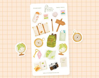 Travel Sticker, Summer Stickers, Adventure Stickers, Vacation stickers, Holiday, Planner Stickers, Bullet Journal Stickers, Scrapbook,