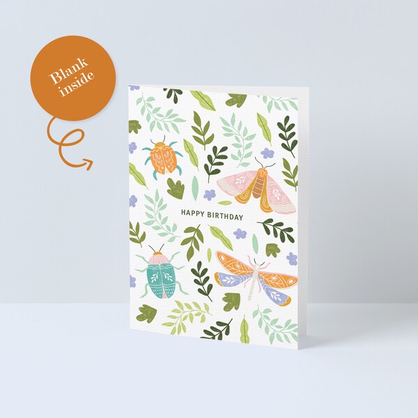 Flower Birthday Card, Gardening, Eco-friendly, Wildflowers, Floral Card, Flowers, Gardening Card, Botanical Birthday Card, Blank Inside