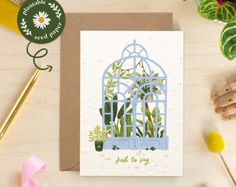 Carte Juste pour dire, Félicitations, Carte de l’amitié, Carte d’anniversaire, Serre, Écologique, Fleurs sauvages, Cartes en papier de graines de fleurs plantables