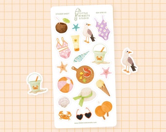 Strandklistermärken, Reseklistermärken, Sommarklistermärken, Äventyrsklistermärken, Semesterklistermärken, Planer-klistermärken, Bullet Journal-klistermärken, Dagbok