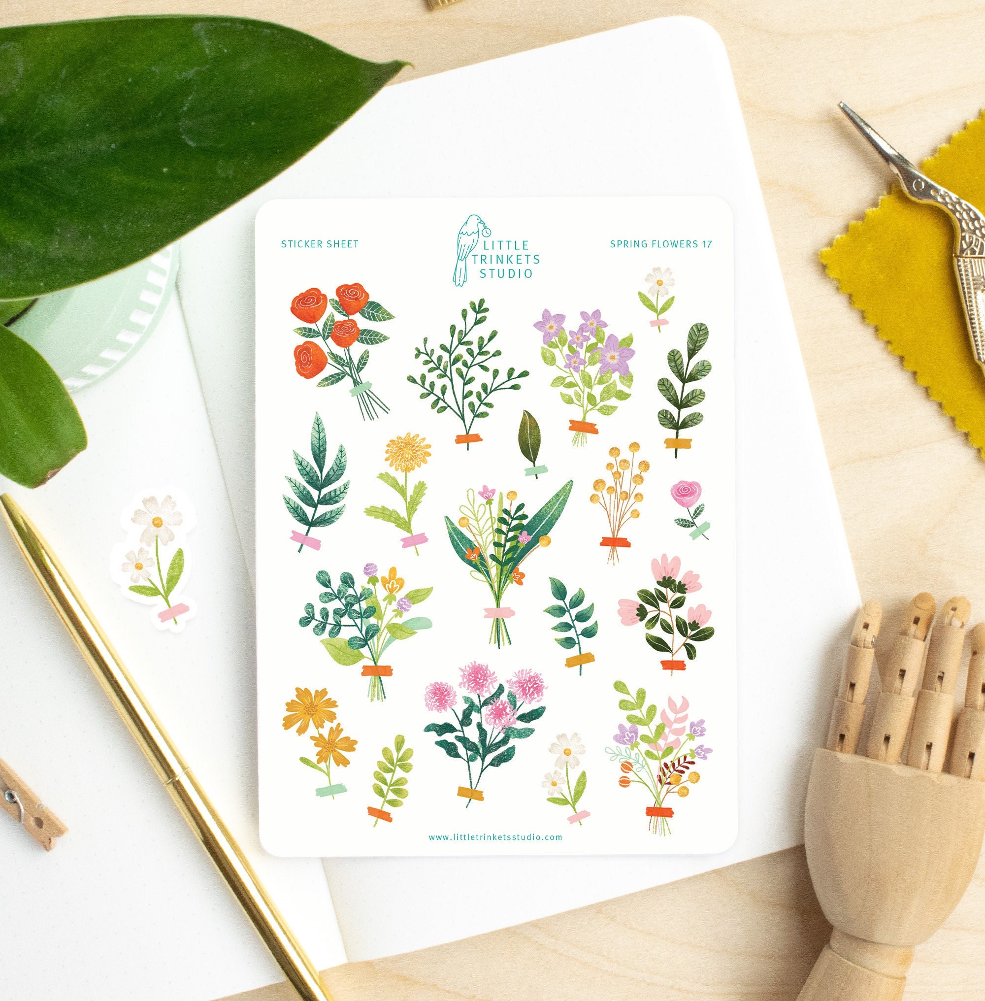 Wildflower Stickers, Botanical Sticker Pack, Foliage Stickers, Eucalyptus  Stickers, Flower Stickers for Card Decorating, 1 Sheet 
