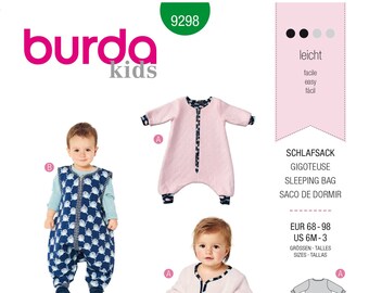 Burda Sewing Pattern 9298 Kids Baby Sleeping Bag with Leg 56 - 98