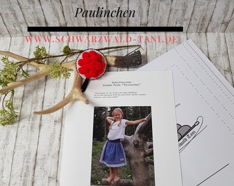 Children's traditional skirt, Paulinchen, premium sewing pattern, Black Forest Tani, size 74 - 140
