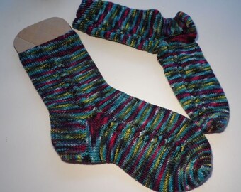 Hand knitted socks plait size 36/37 Celebration Mood